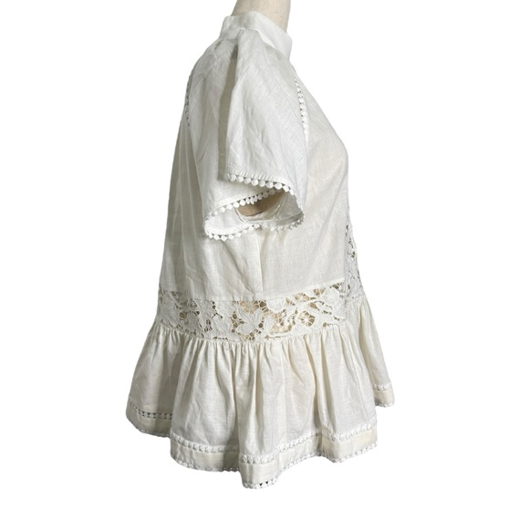 Zimmermann White Guipure Lace Peplum Blouse - Picture 3 of 11